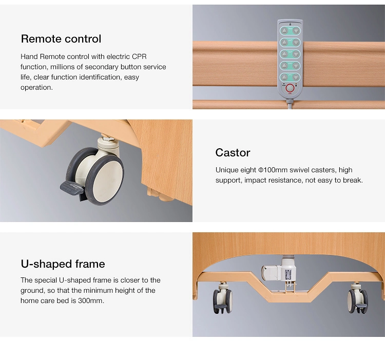 Ya-Dh5-3 Hospital Ultra Low Profiling Home Care Bed Retire Home Bed